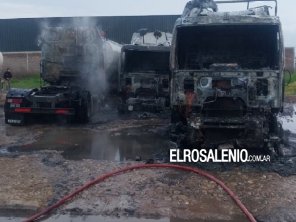 Tres camiones se prenden fuego en el Parque Industrial