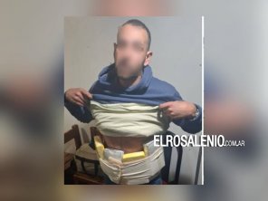 En un colectivo que salió desde Punta Alta, llevaba 4kilos de cocaína en el abdomen