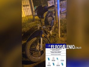 Encontraron atada a un canasto de basura una moto que había sido robada el sábado a la noche 