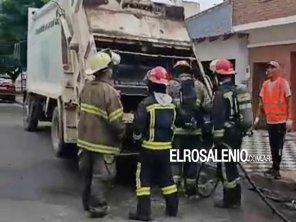 Por una caja con cenizas de un asado, se prendió fuego el compactador de un camión municipal