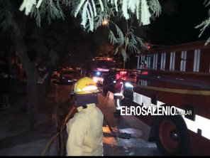 Principio de incendio producto de una bengala a los pocos minutos del nuevo año