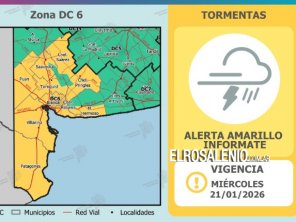 Alerta meteorológicos amarillos para esta noche y el jueves a la tarde