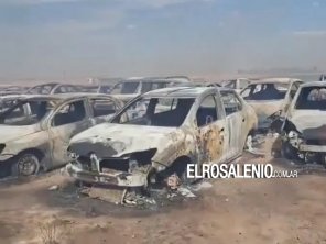 Así quedaron los autos afectados en el incendio de la caminera